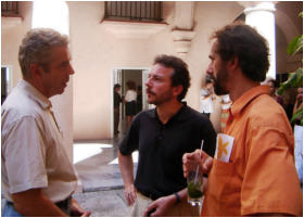 with Dietmar Geisendorff of the Goethe Institute and installation artist Jens J. Meyer in Havana (2003)